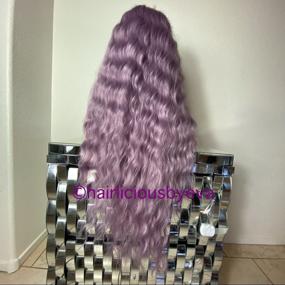 Wig with bangs purple - Picture 3 of 6